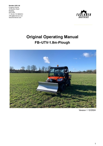 Instruction Manual - Spare Parts Lists SNOW PLOUGH...